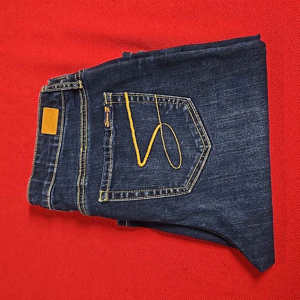 Seven7 sunset bermuda denim shorts dark Deming size 10 EUC